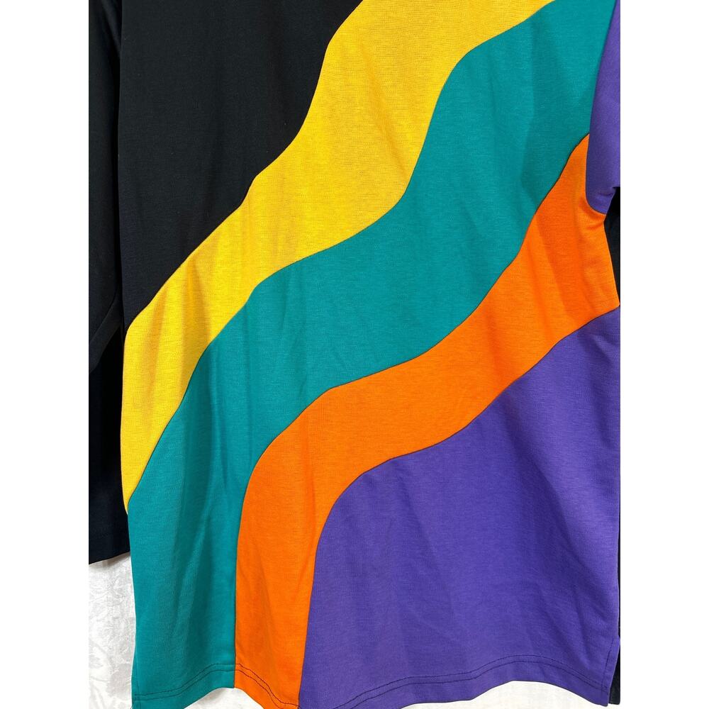 Sunny Sport South Vintage Tunic Large Black Abstract Art to Wear Unique USA - Picture 5 of 12